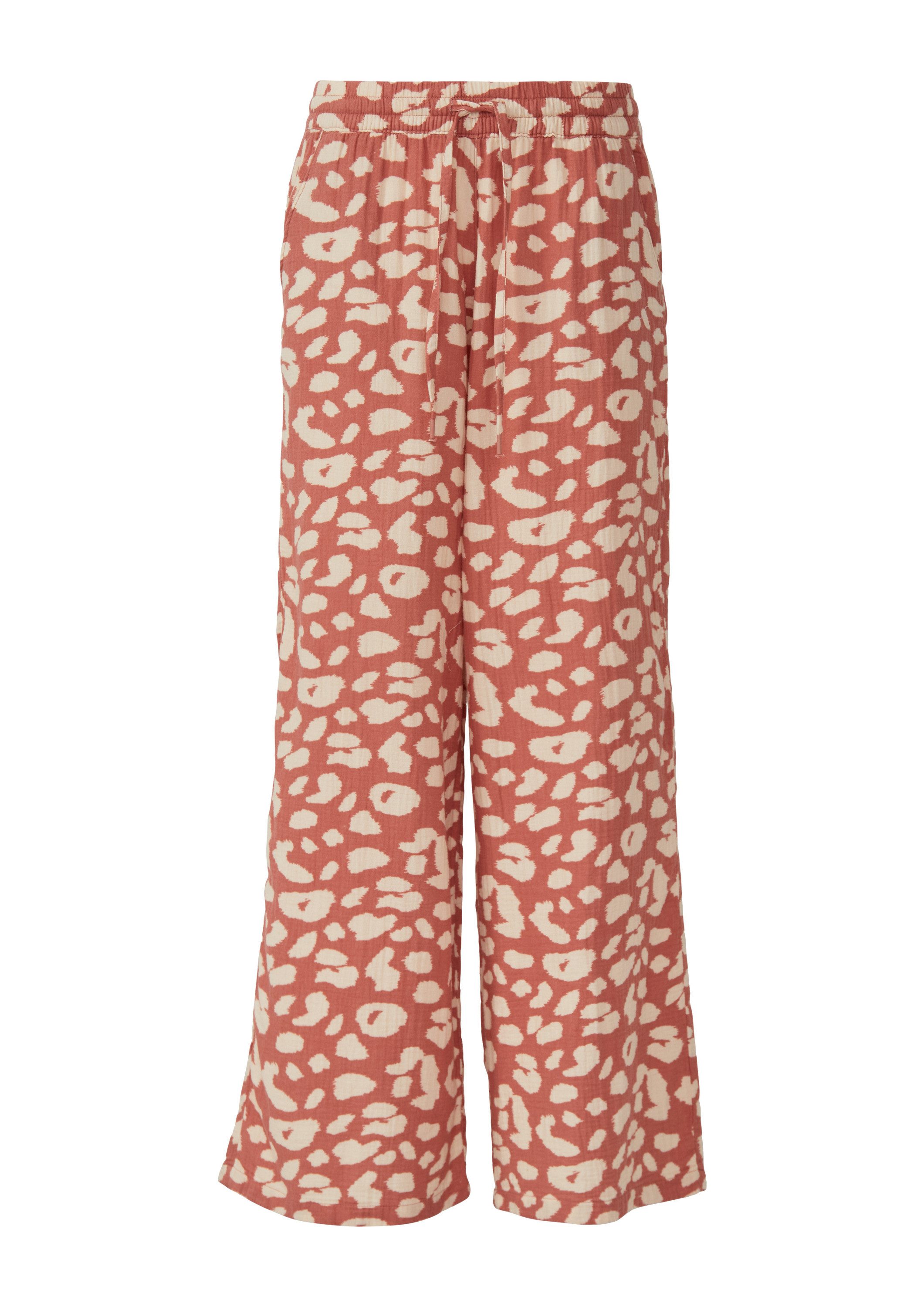 QS Chinos Hose Wide-Leg-Hose aus Musselin günstig online kaufen