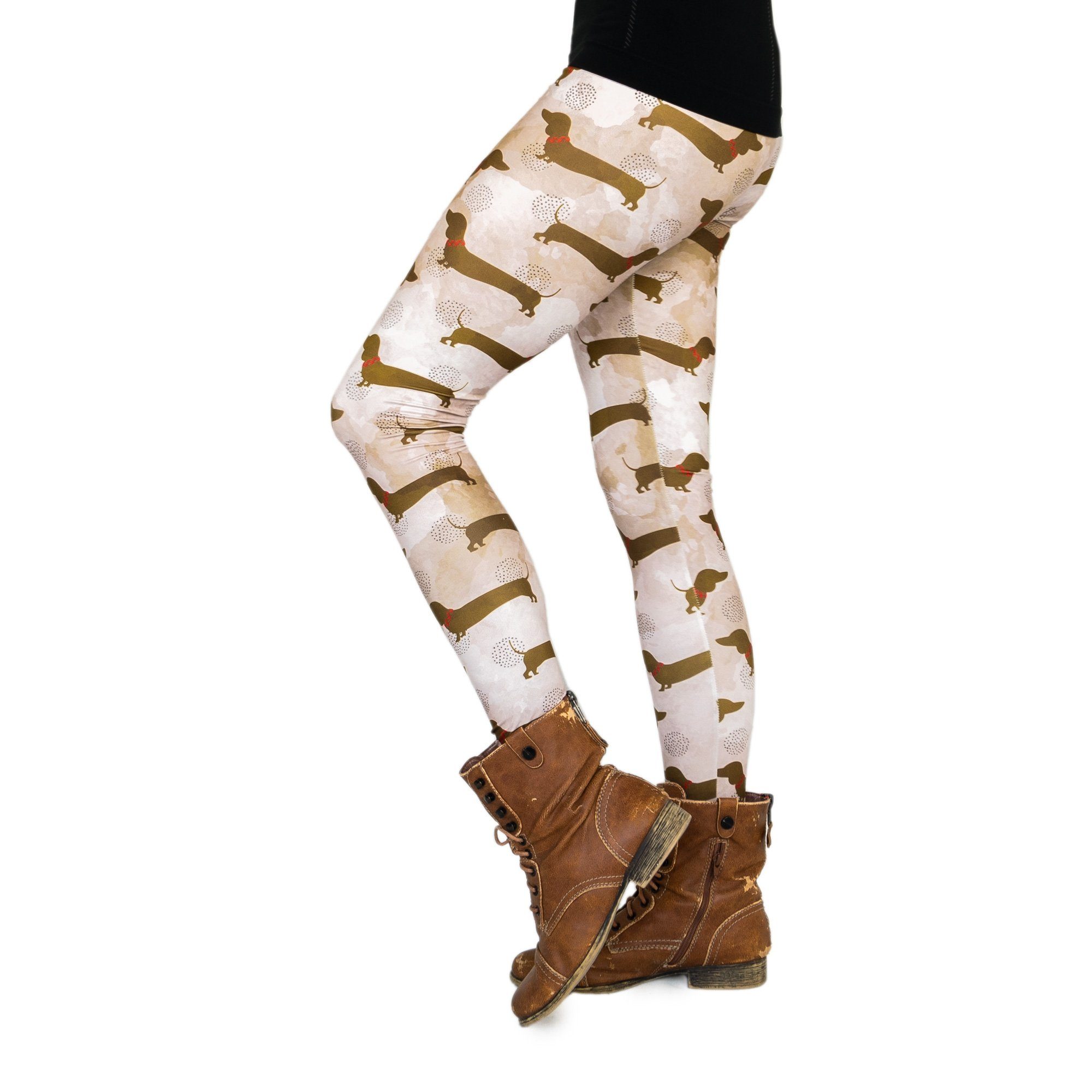 cosey Leggings Dackel Line Leggings (Einheitsgröße XS-L) Dackel Camouflage – Bild 4 von 5