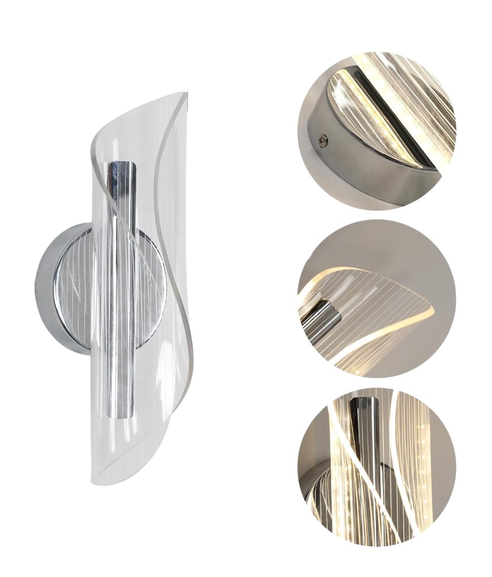 Riserva LED Wandstrahler Wandleuchte Innenwandleuchte, Acryl Dekoleuchte, 12W für Büro, Flur, Kein Flimmern, Augenschutz-Design, schützen Sie Ihre Augen