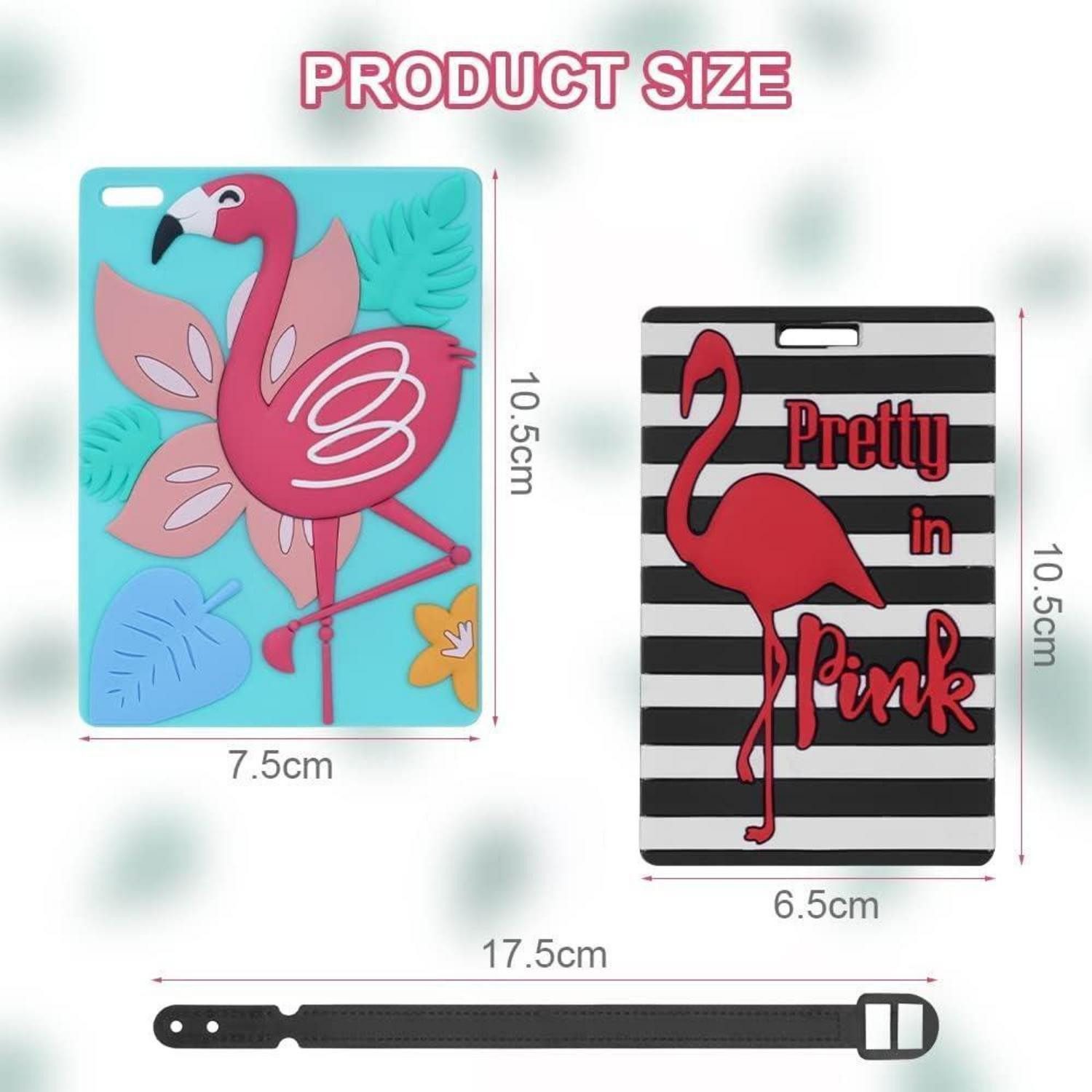 LuxusKollektion Gepäckanhänger Gepäckanhänger PVC ID Etikett Koffer Flamingo 2pcs Flamingo