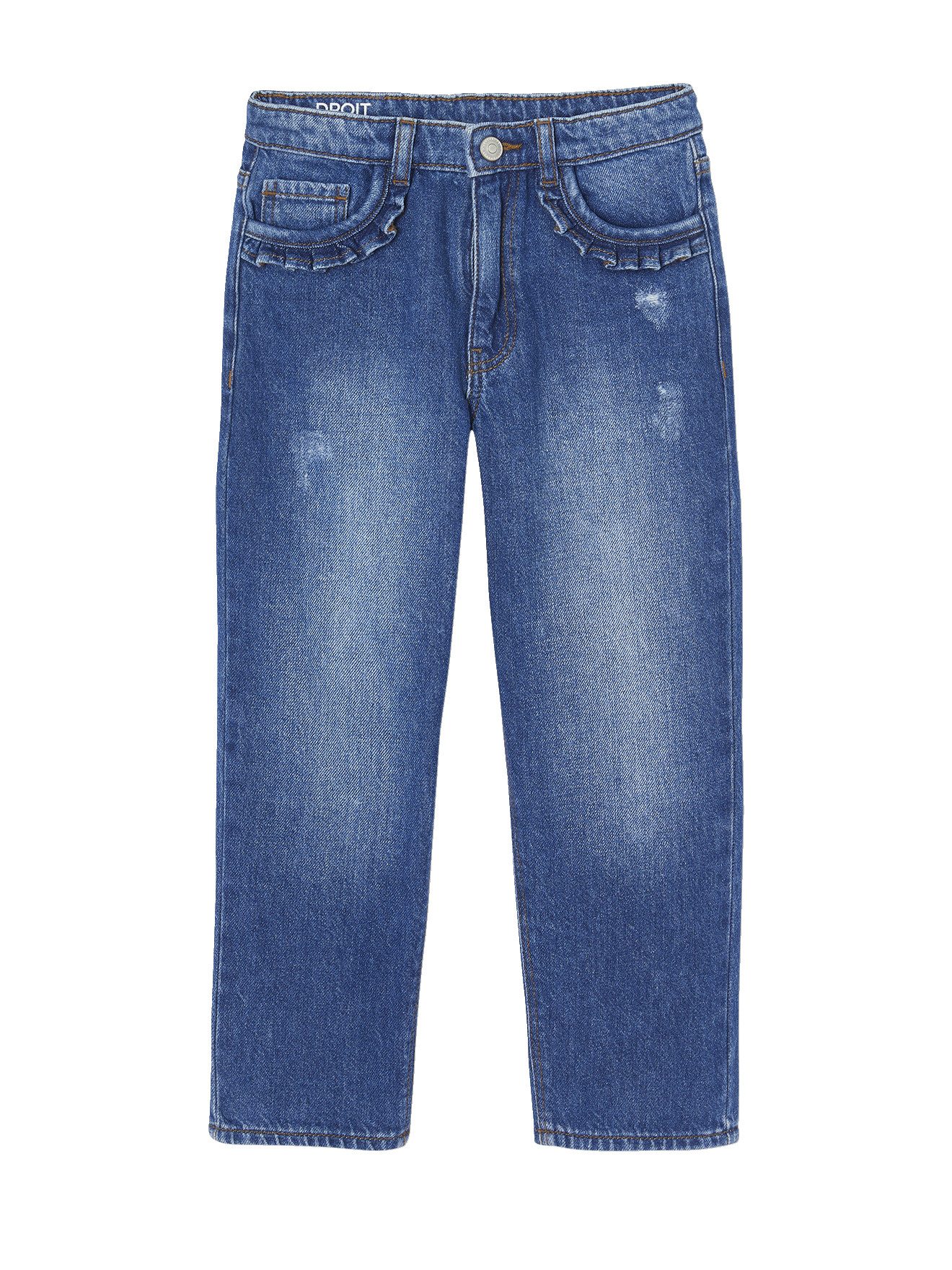 vertbaudet 7/8-Caprijeans Gerade Mädchen Jeans, Hüftweite REGULAR