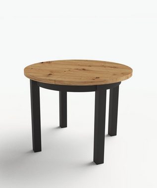 Beautysofa Esstisch Milten (runde Küchentisch im modernes Stil, 100 x 100 / 140 / 180 cm), große, solide Tisch mit lamienierte Tischplatte für Esszimmer