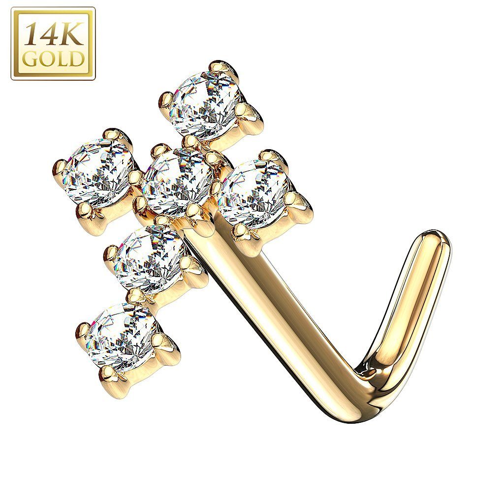 Taffstyle Nasenpiercing Gold 14 Karat Nasenpiercing günstig online kaufen