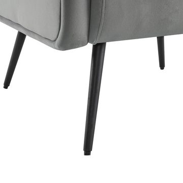 IDEASY Armlehnstuhl Freizeitstuhl, Lesesessel, Metallbeine, mit Armlehnen, Samt, 70*72*89,5 cm, geeignet für Schlafzimmer und Wohnzimmer