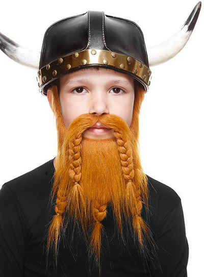 Metamorph Kostüm Wikinger Bart für Kinder in drei verschiedenen Far, Hochwertiger und zertifizierter Kunstbart für Kinder