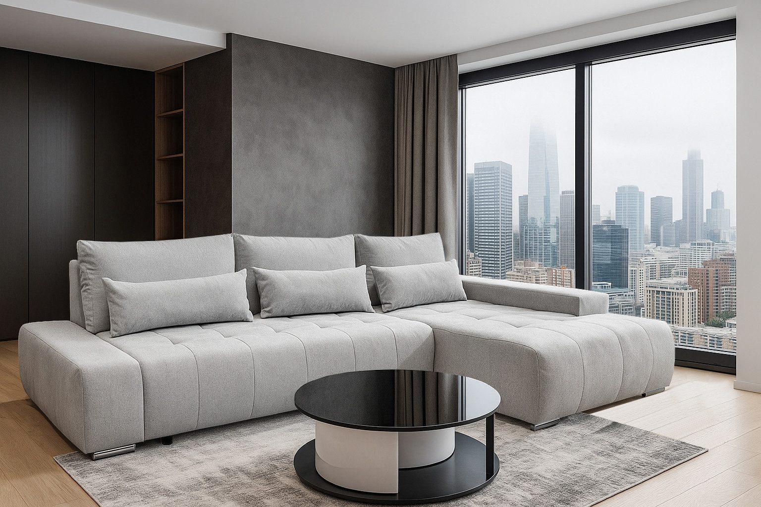 storez24 Ecksofa Kelly, mit Bettkasten und Schlaffunktion, L-Form, bequem