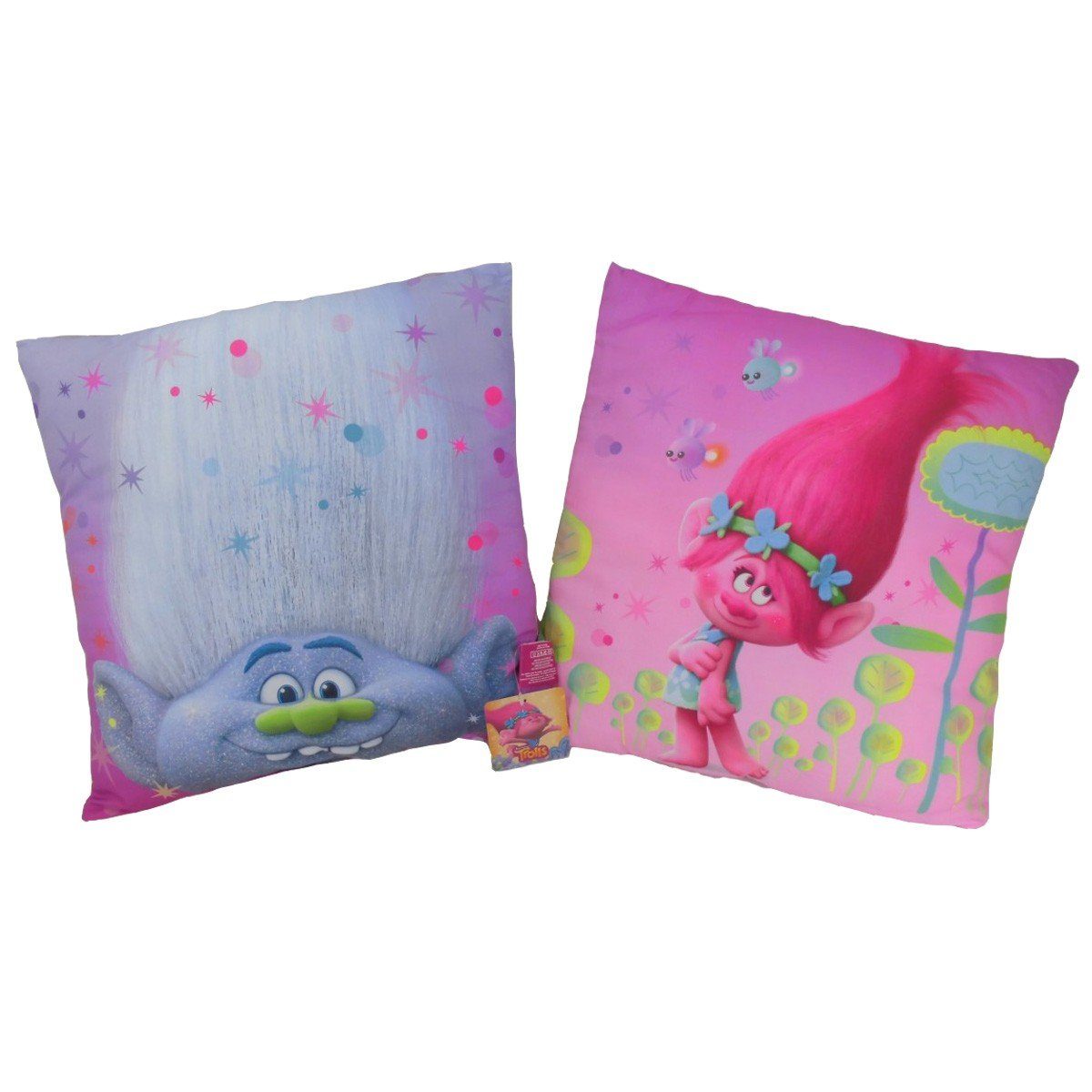 CTI Dekokissen Trolls Poppy Kinderkissen mit Wendemotiv ca. 40 x 40 cm Polyester, authentische Darstellung