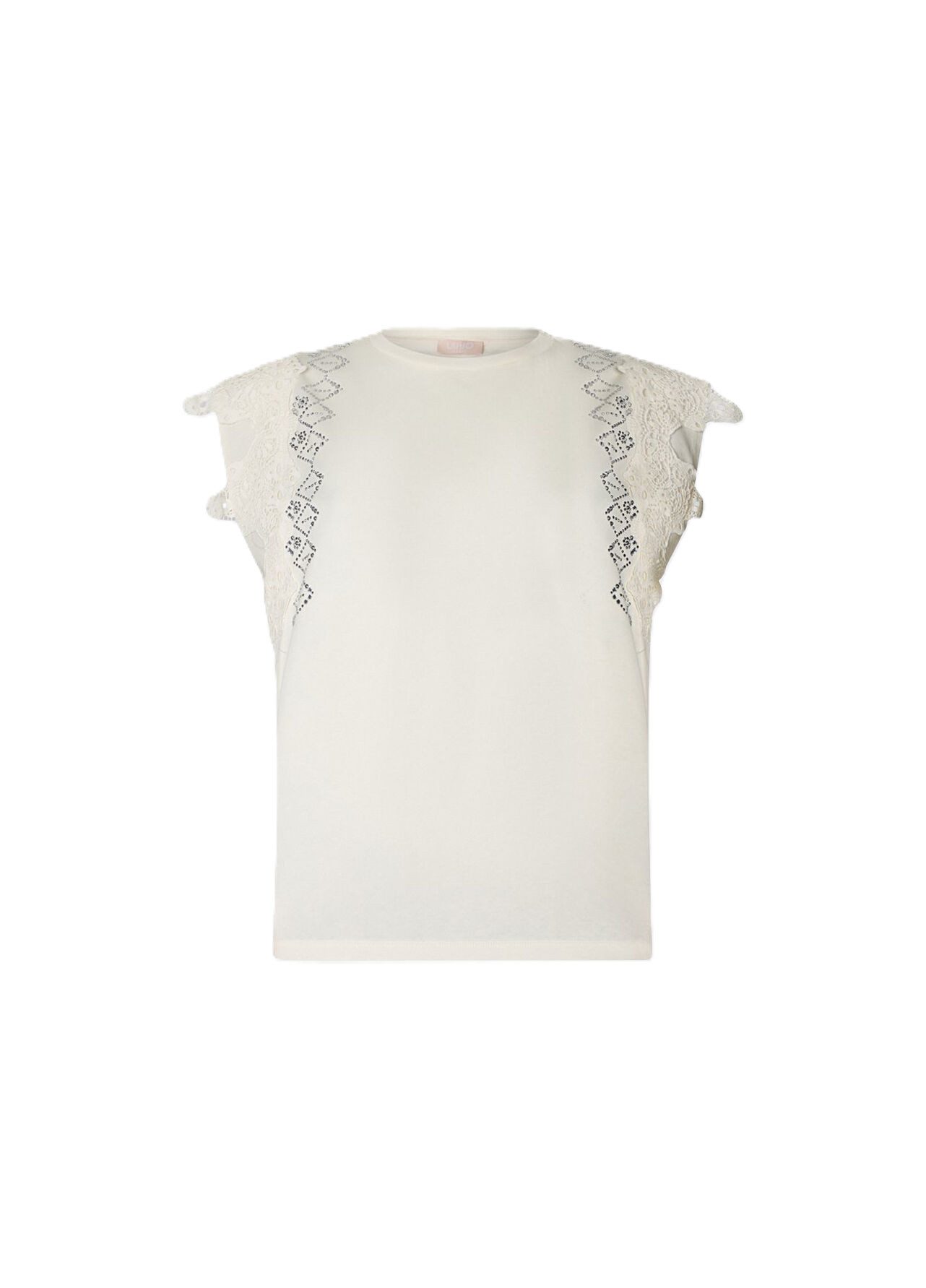 Liu Jo Spitzentop - Top Damen - elegantes Top - Spitze - Ärmellos - Strass - weißes Top