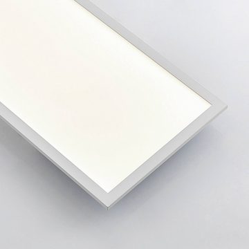 Lindby LED Deckenleuchte Quais, LED-Leuchtmittel fest verbaut, universalweiß, Modern, Kunststoff, Aluminium, weiß, 1 flammig, inkl. Leuchtmittel