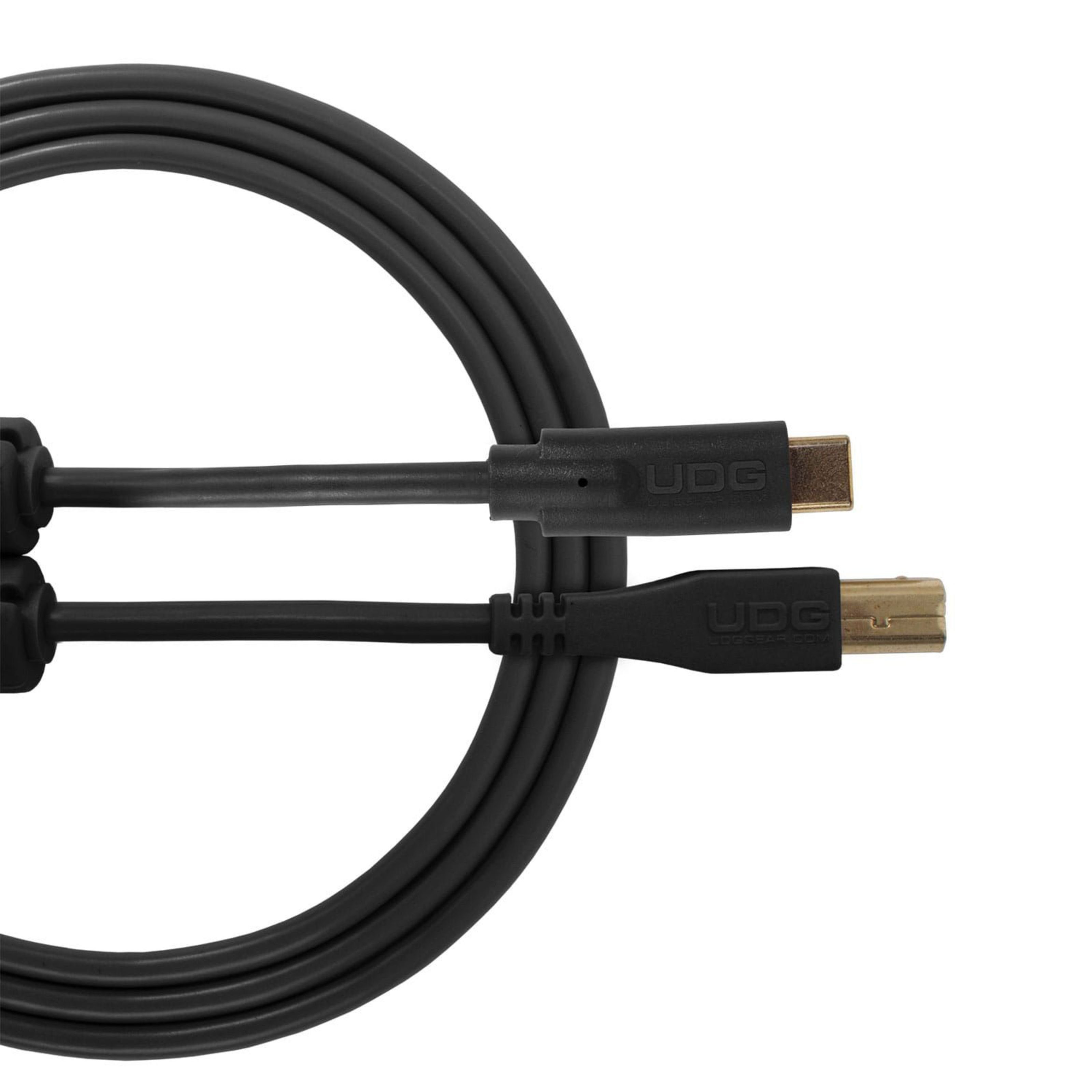 UDG Audio-Kabel, USB 2.0 C-B Black Straight 1,5 m (U96001BL) - Kabel für DJs