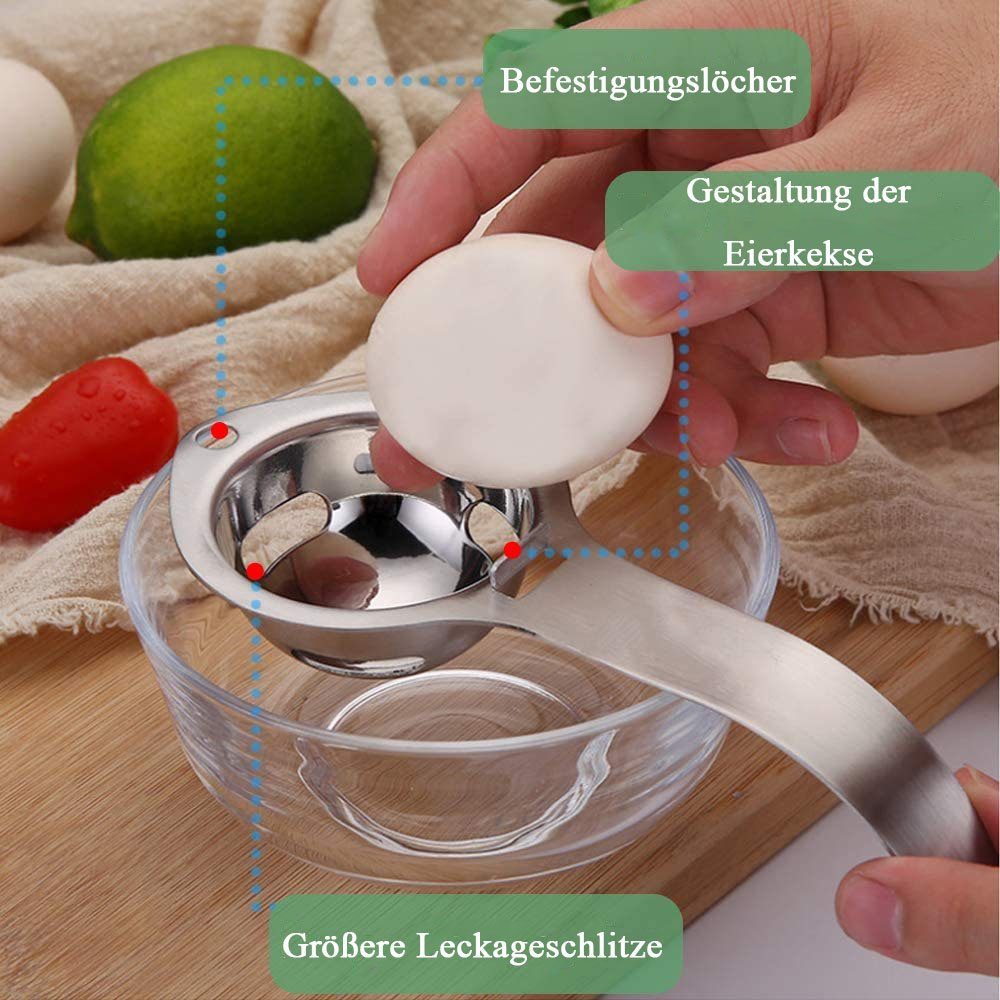 Jormftte Eiertrenner Edelstahl Handle Filter Separator mit Eigelb