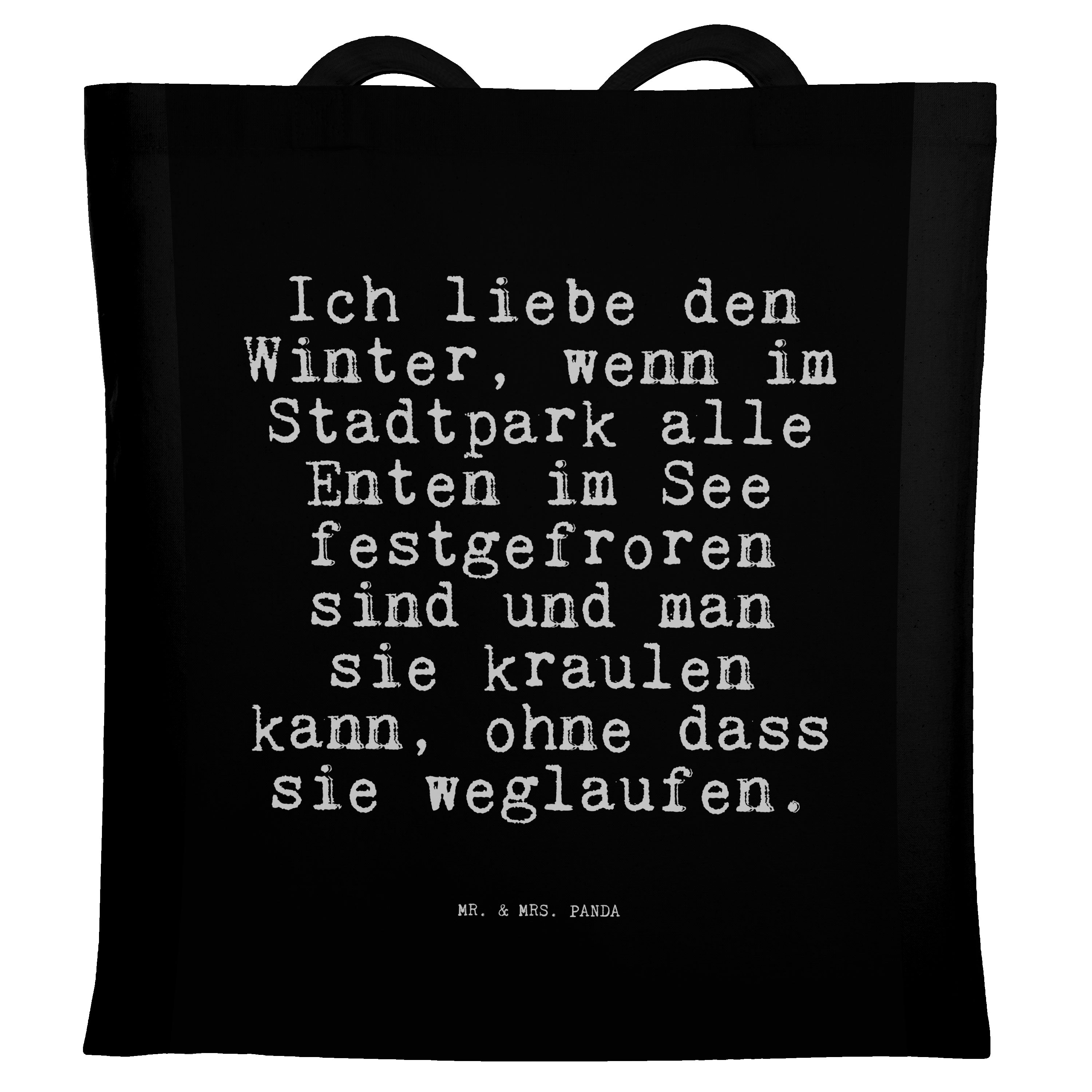 Tragetasche Geschenk, l den liebe Enten, Mr. (1-tlg) Winter,... Schwarz Ich Panda Beuteltasche, Mrs. & - -