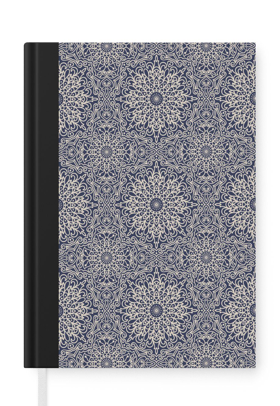 Merkzettel, Seiten, 98 - Journal, Mandala A5, Haushaltsbuch - MuchoWow Notizbuch Muster, Blumen Tagebuch, Notizheft, - Vintage