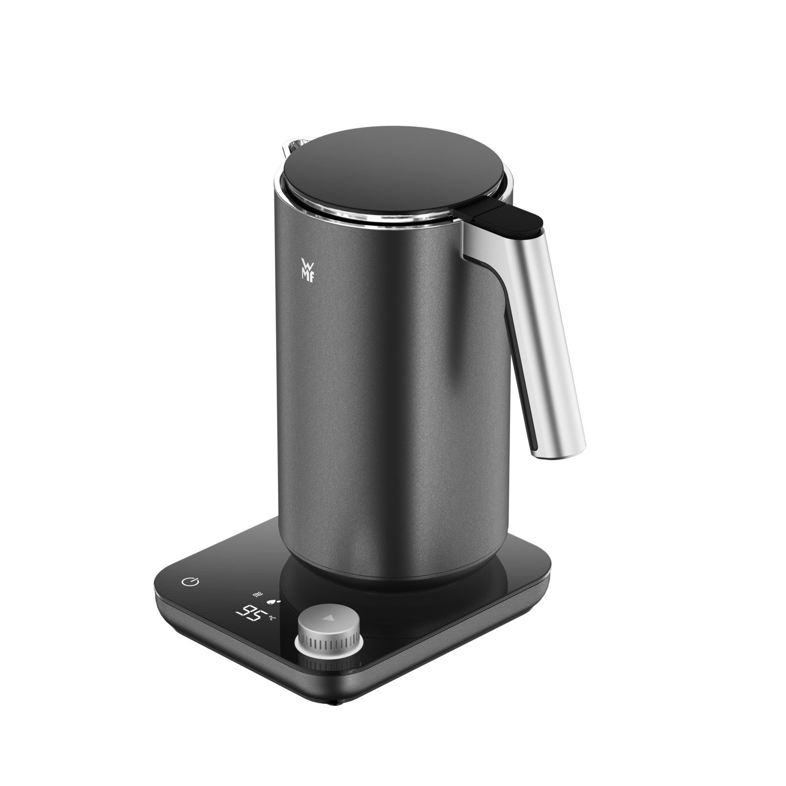 WMF Wasserkocher Master, doppelwandig, Warmhaltefunktion, 1,3 l, 2400 W, 2400 W, Doppelwandiges Cool-Touch-Gehäuse, Temperaturwahl 40–100 °C