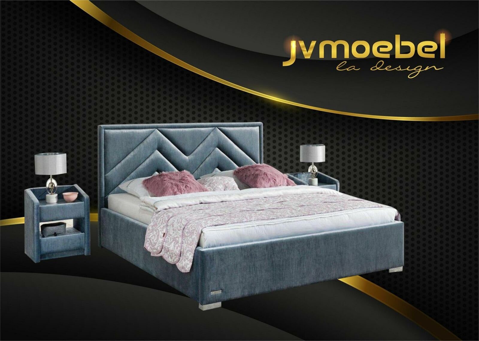 JVmoebel Bett, Bett Textil Schlafzimmer Design Möbel Modern Betten Bettgestell