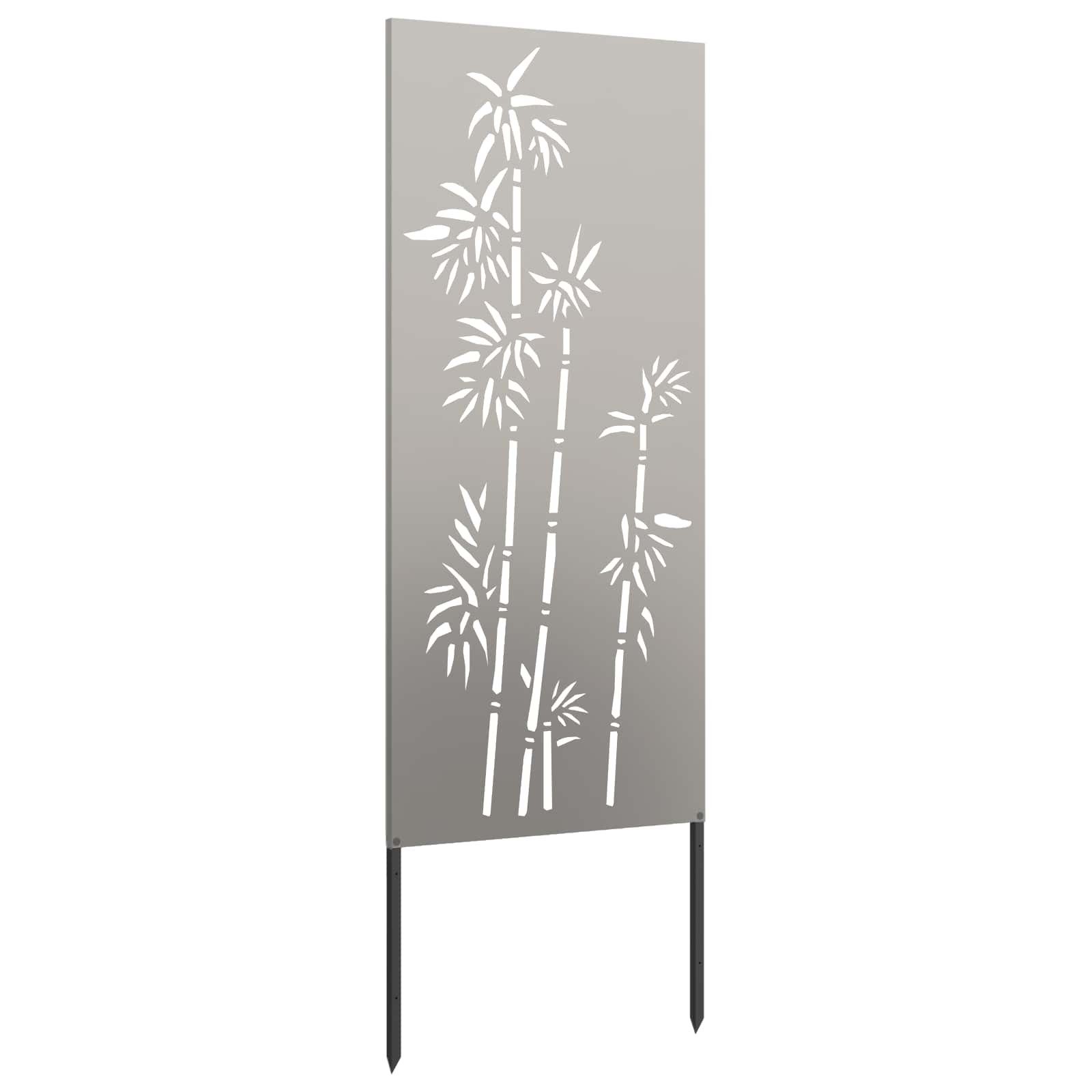 vidaXL Wandbild Garten Sichtschutz-Leinwand Floral Rostoptik 50 x 140 cm, (1 St) – Bild 5 von 5