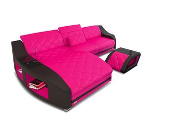 Sofa Dreams Ecksofa Ledersofa Swing Mini L Form, Designersofa, Sofa mit Licht und USB