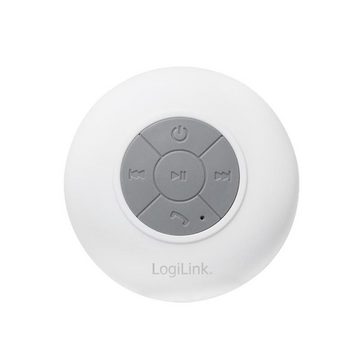 LogiLink SP0052W / Lautsprecher (Bluetooth, 1 W, Wireless, kabellos, für die Dusche, Weiß, 10m Reichweite)