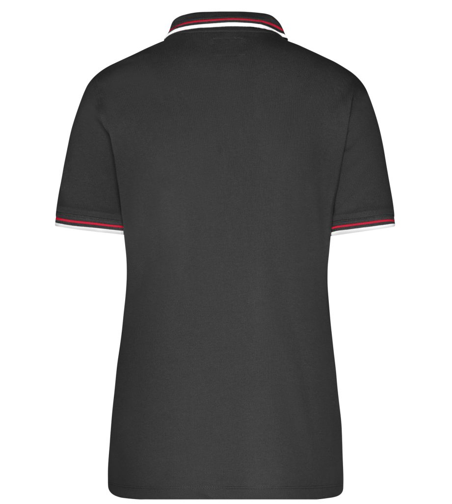 James & Nicholson Poloshirt Doppelpack Damen Polo-Shirt coldblack mit UV-Schutz JN965 (Spar-Set, 2er-Pack) Kontraststreifen an Kragen und Ärmel