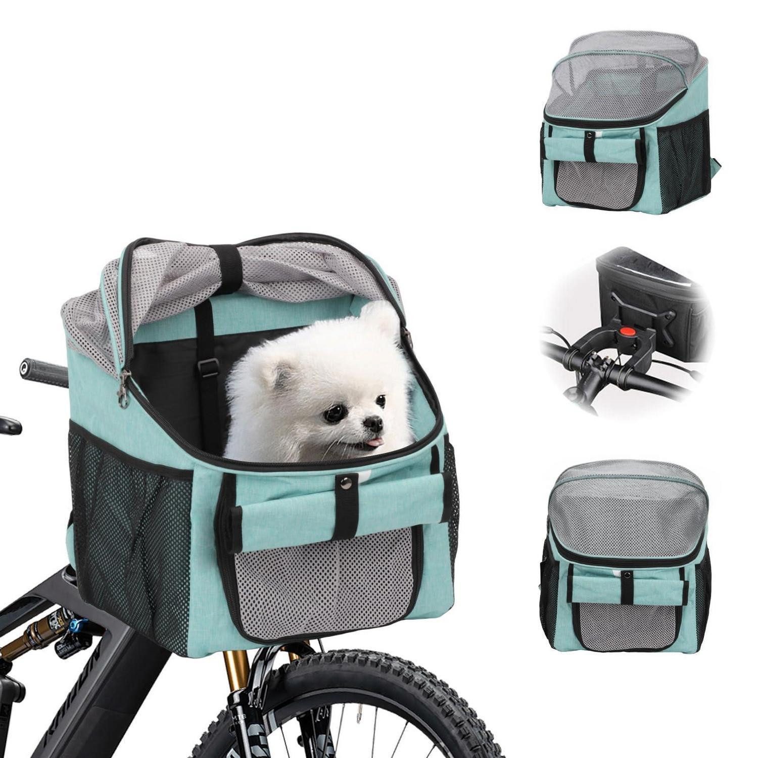 LuxusKollektion Tierfahrradkorb Fahrradkorb Hund faltbar blau
