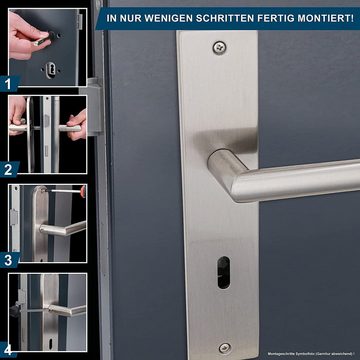 Alpertec Türbeschlag Türbeschlag Langschild - Renovierungsgarnitur ES für Zimmertüren (1 St), Edelstahl satiniert