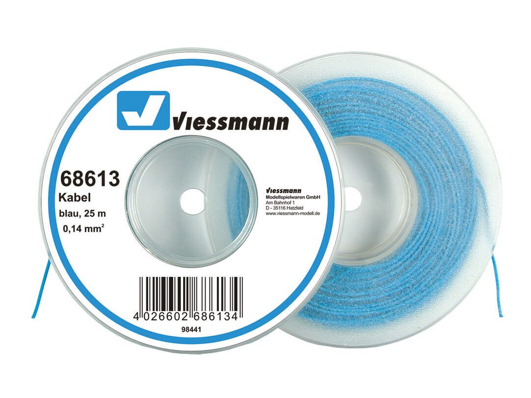 Viessmann Modelleisenbahn-Stecker Viessmann 68613 Kabel auf Abrollspule 0,14 mm², blau, 25 m