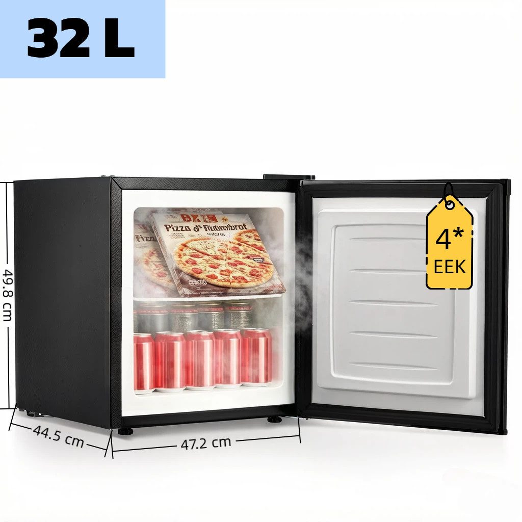 FOHERE Gefrierschrank BD-32, 49.8 cm hoch, 47.3 cm breit, Türanschlag, verstellbare Füße und herausnehmbare Einlegeböden