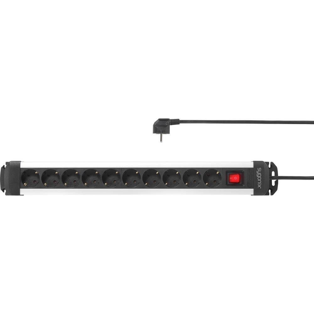 Sygonix 10-fach-Steckdosenleiste mit Aluprofil SY-4538266 Steckdosenleiste, mit Schalter