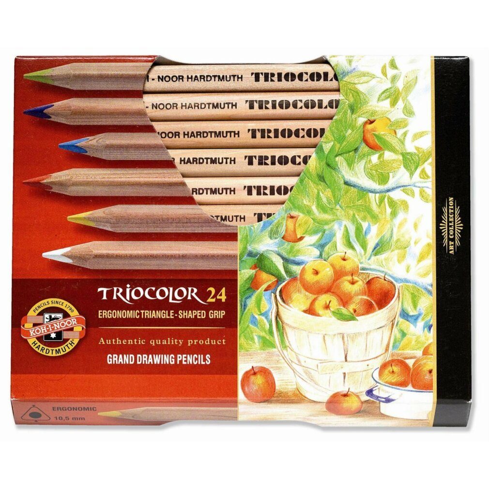 KOH-I-NOOR Malstift Dreieckige Цветные карандаши 3154 Triocolor Natur dick 24 Stück