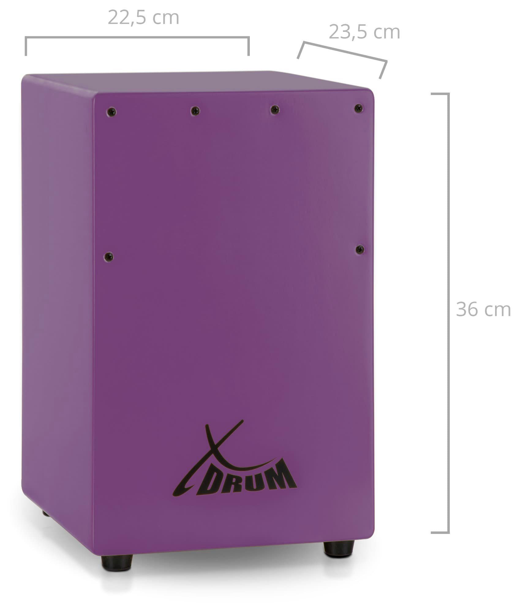 XDrum Cajon KC-37 Kinder-Cajon & Schule Set,Snare-Effekt durch stimmbare Gitarrensaiten, Inkl. Innensechskantschlüssel, Kleine Cajon speziell für Kinder - Nur 36 cm hoch