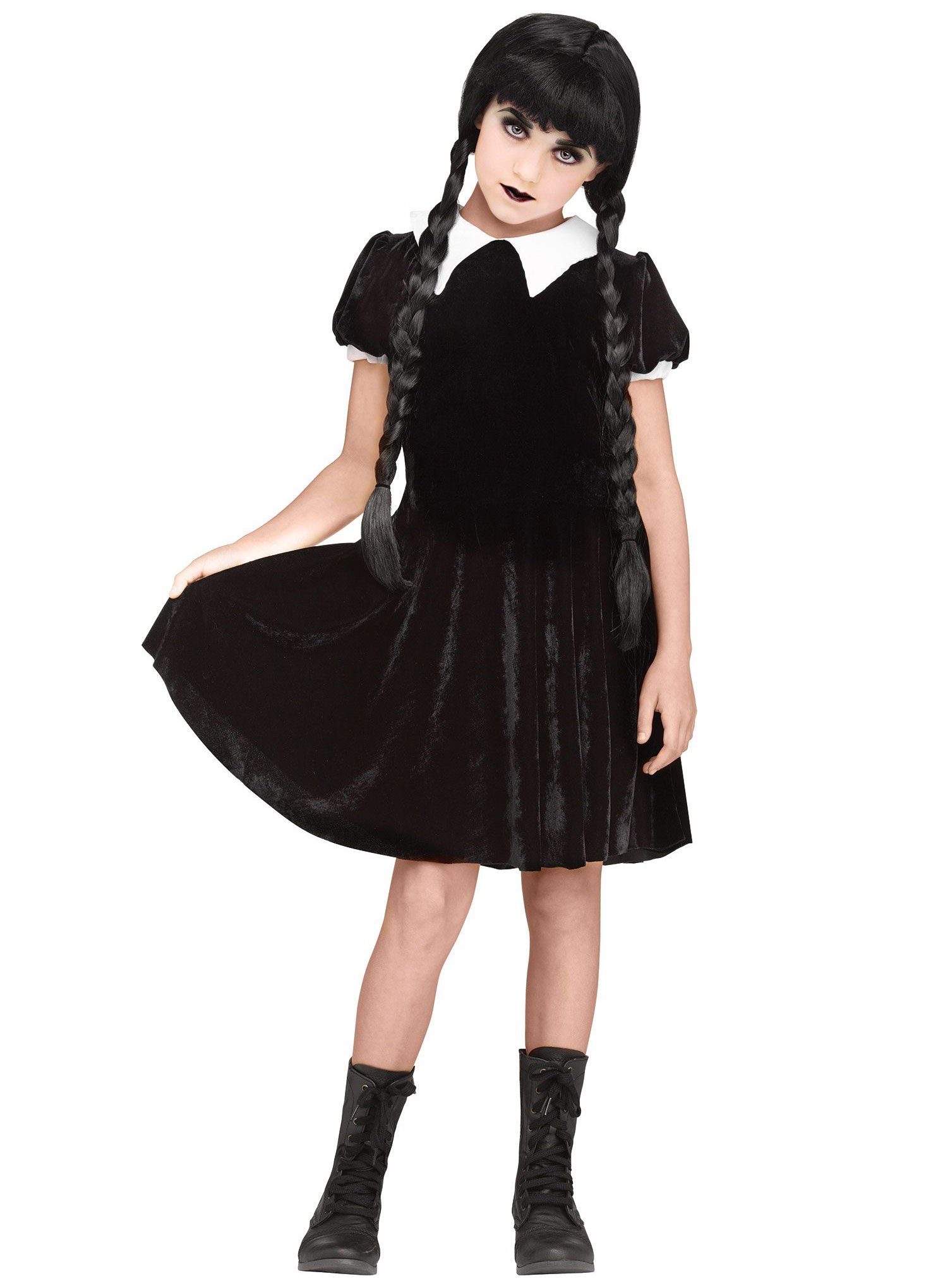 Fun World Kostüm Gothic Girl Schulmädchen Kostüm Halloween Karneval, 50