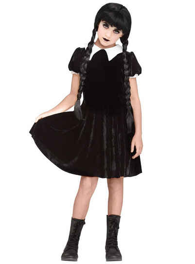 Fun World Kostüm Gothic Girl Schulmädchen Kostüm Halloween Karneval, Düsteres Schoolgirl Outfit für Mädchen