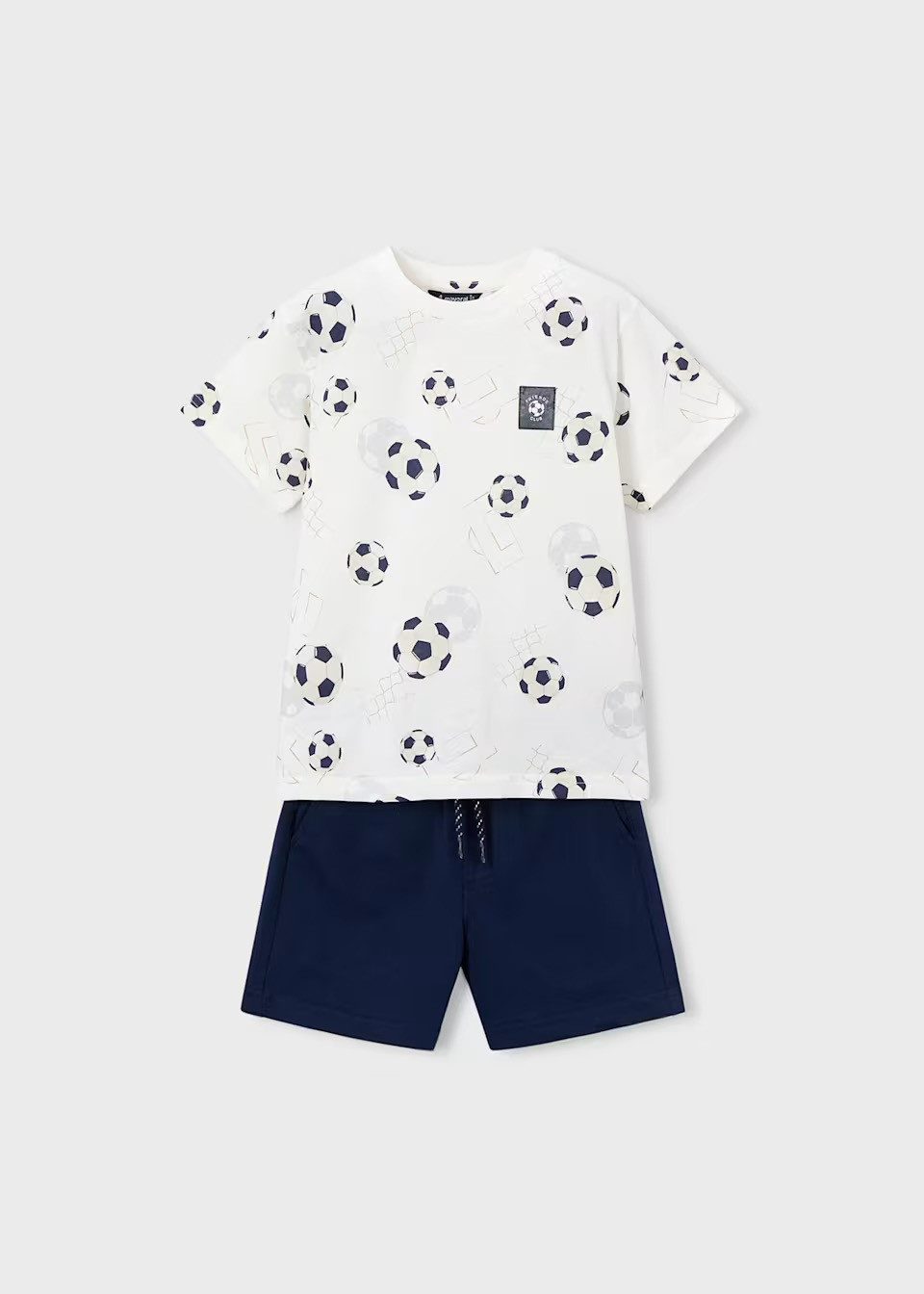 Mayoral Shirt & Shorts Jungen Set aus T-Shirt und Bermudas mit Allover-Print, marine (360780)
