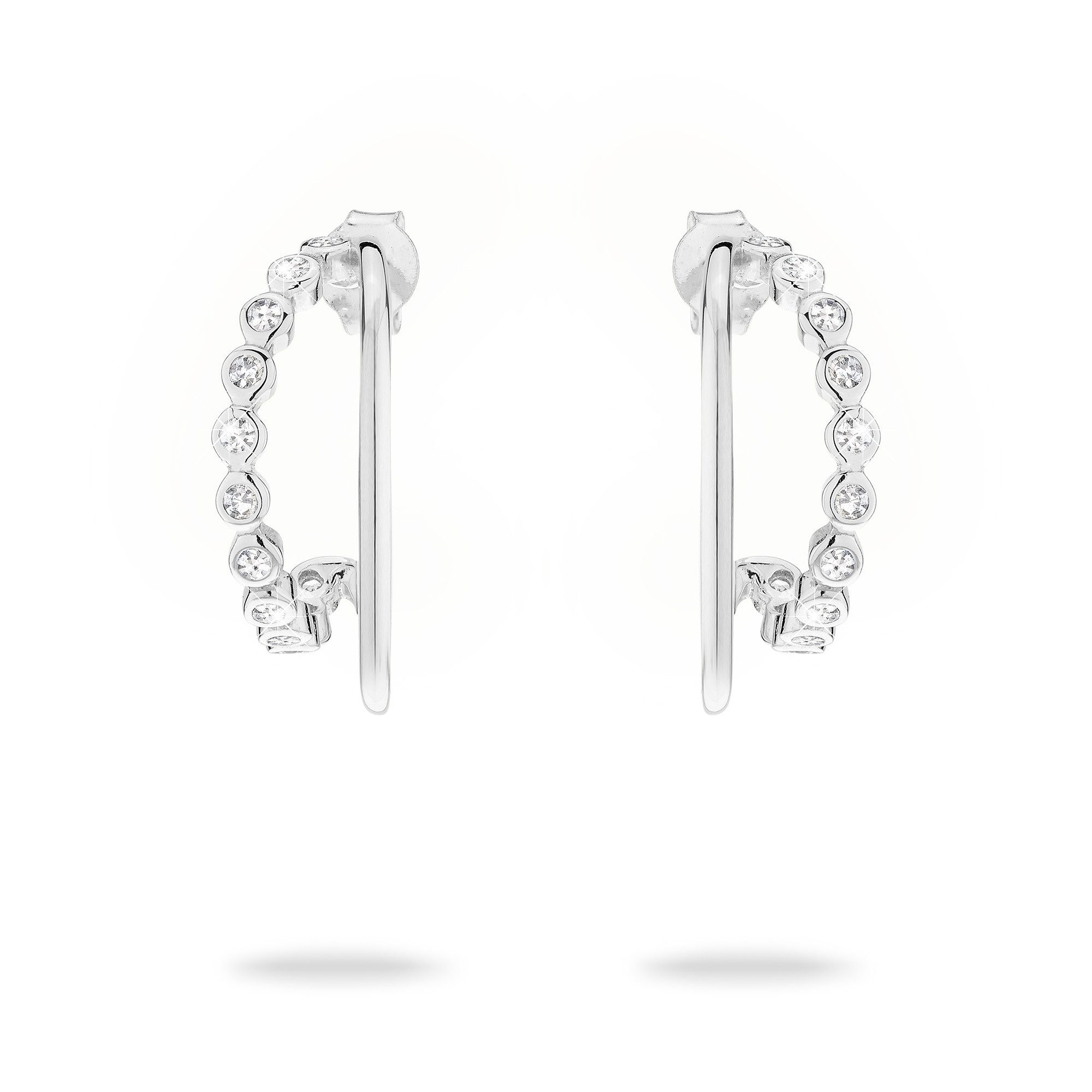 Tamaris Paar Creolen Schmuck Geschenk Silber 925 Ohrringe Tiny Glimmer, mit Zirkonia (synth)