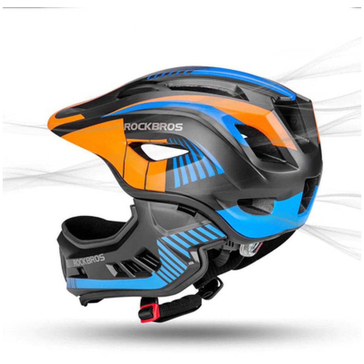 ROCKBROS Fahrradhelm Rockbros 32SOBL-S Kinderfahrradhelm mit Visier – Bild 5 von 5