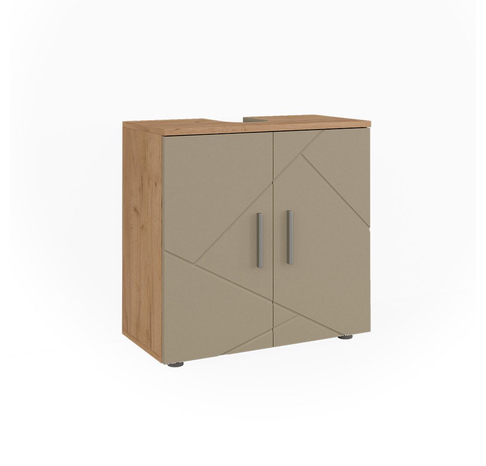 Vicco Waschbeckenunterschrank Irma, Goldkraft Eiche/Beige, 60 x 59 cm (1-St)