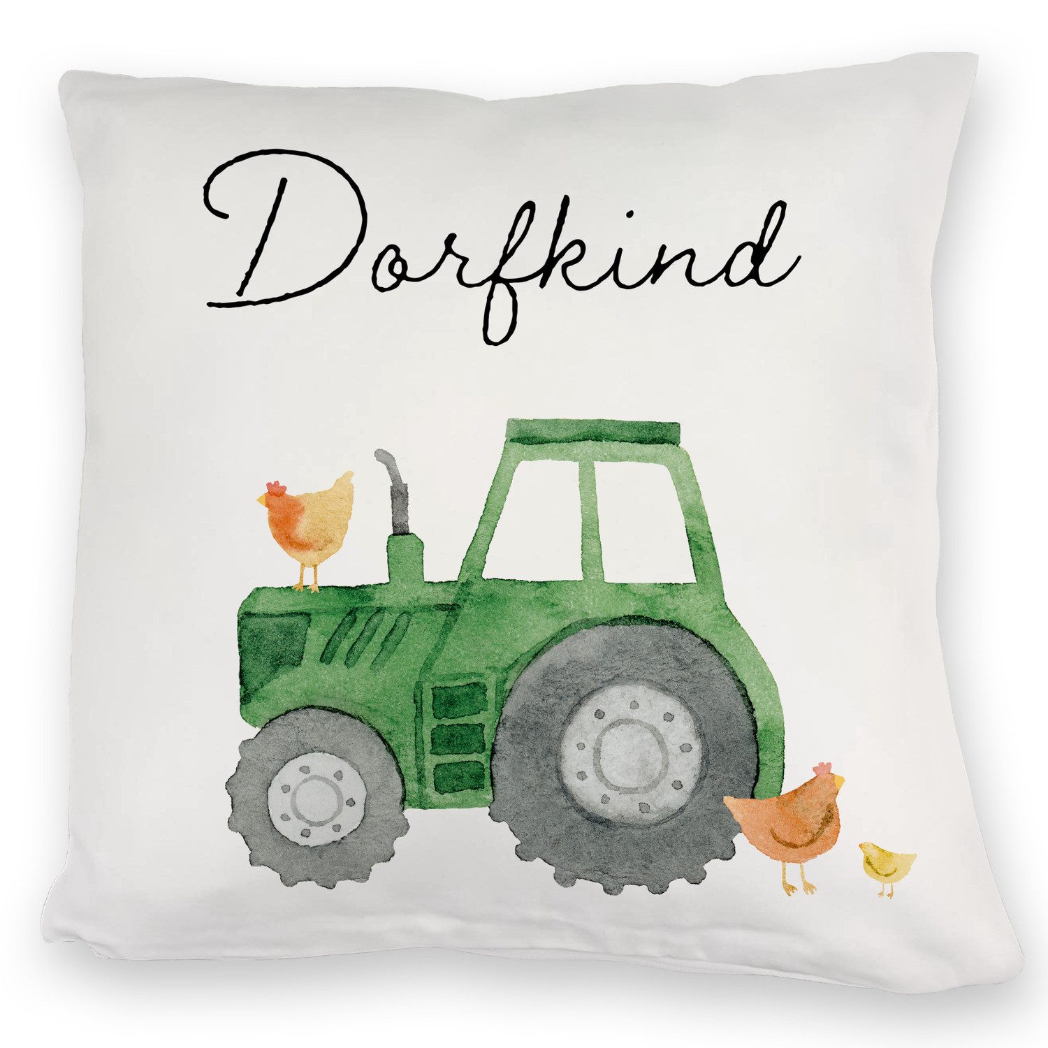 speecheese Dekokissen Dorfkind grüner Traktor Kuschelkissen günstig online kaufen