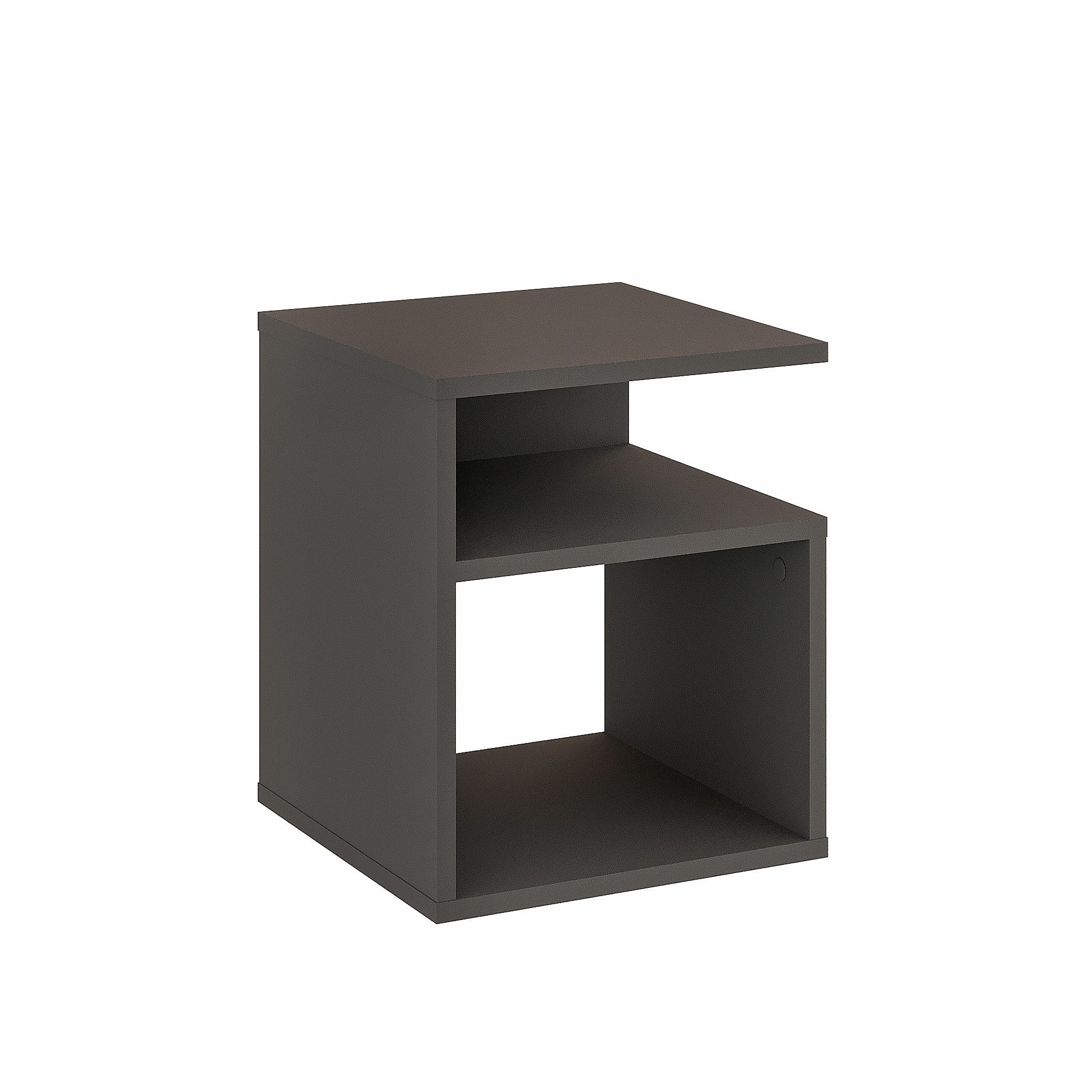 KOMTO Nachttisch Nachtschrank, Beistelltisch mit 2 offene Fächer (1-St)