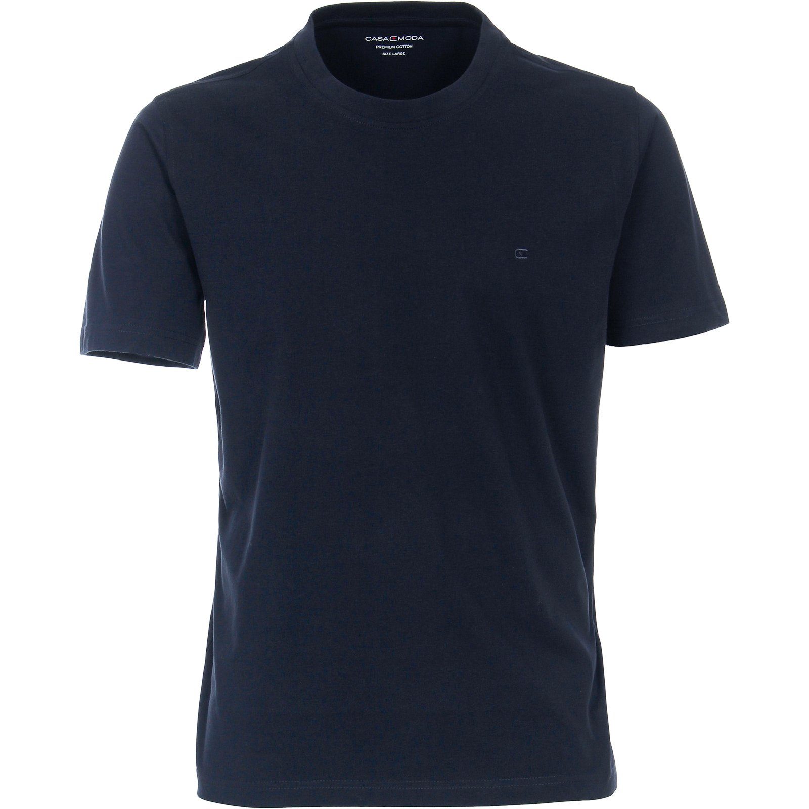 Übergrößen T-Shirt Basic dunkelblau Rundhalsshirt CasaModa CASAMODA