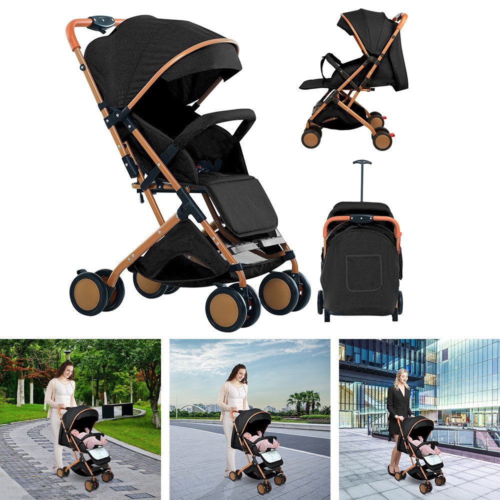 JEOBEST Kinder-Buggy Baby Kinderwagen, Kompakter Buggy, 0–4 Jahre, Zusammenklappen mit einer Hand, Liegeposition