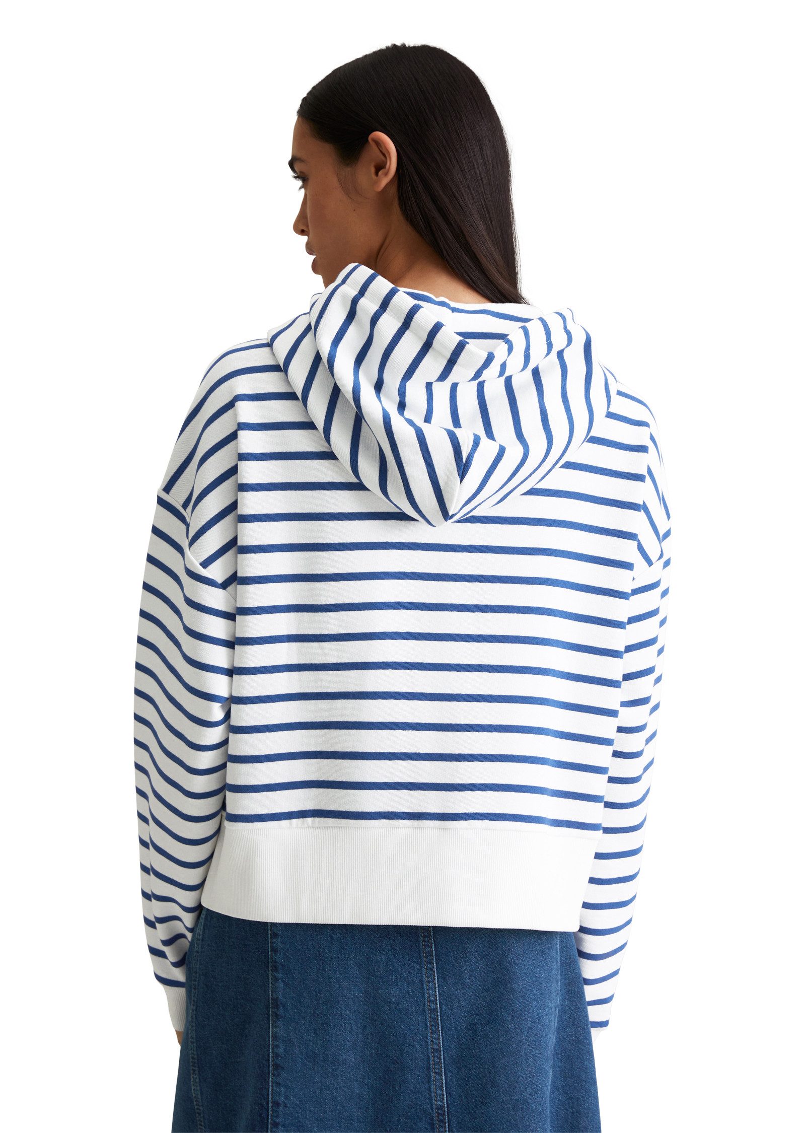 Marc O'Polo DENIM Kapuzensweatjacke geringelt, relaxed günstig online kaufen