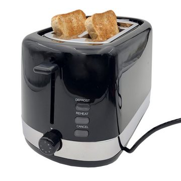 Elta Toaster Cool Touch Black Line, 850 W, 2-Scheiben Brötchenaufsatz Toast Toastautomat schwarz