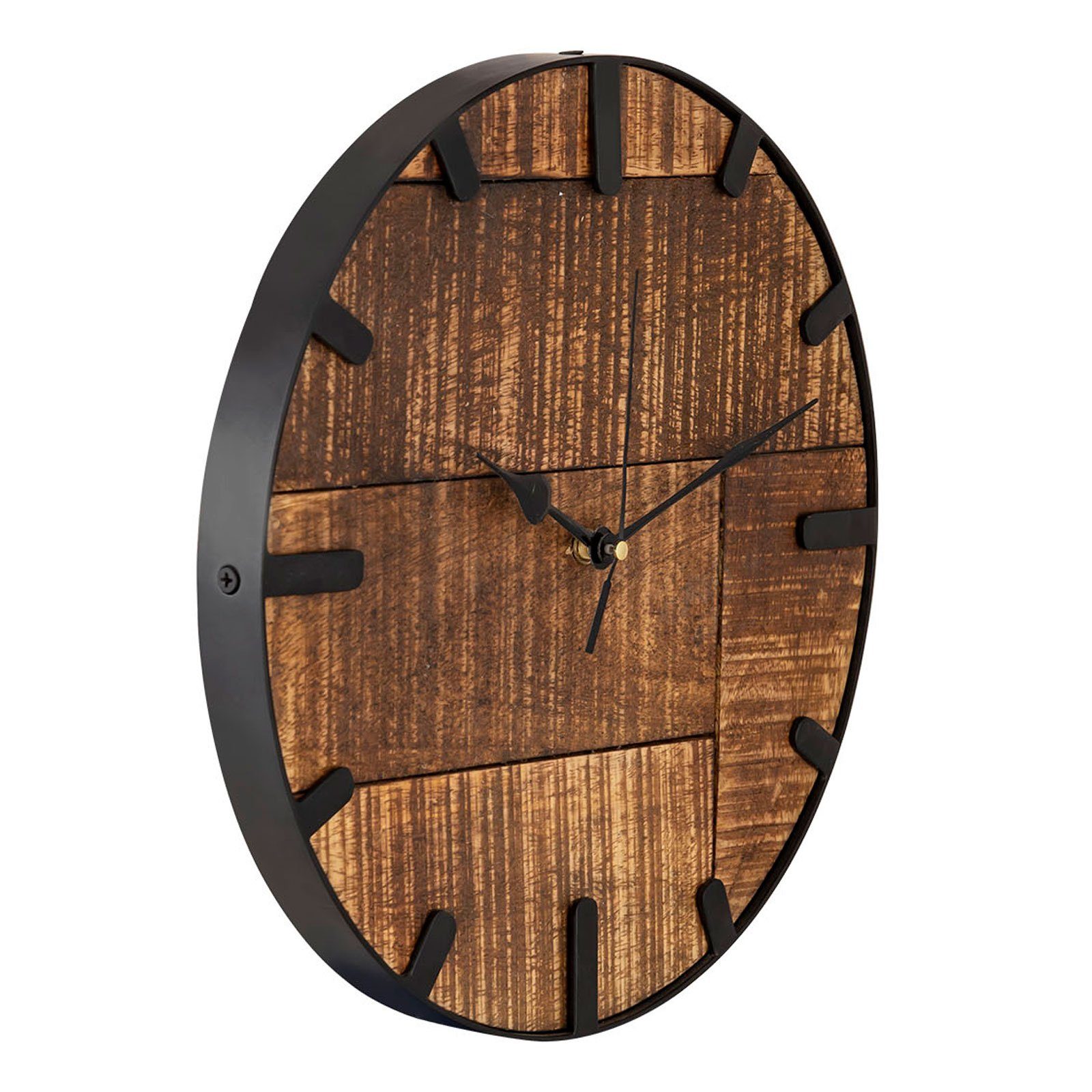 modern Wanduhr lautlo Holz Casamia cm Holz 30 Vintage Wanduhr ø aus rund Wohnzimmeruhr