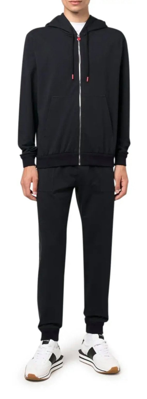 Kiton Jogginganzug Hooded Tracksuit Trainingsanzug, Frontreißverschluss, Tapered Fit, Elastischer Bund mit Kordelzug
