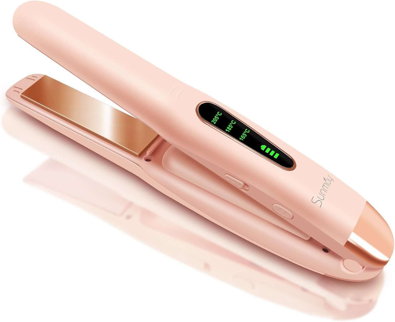 SUNMAY Glätteisen Kabelloser Titan Haarglätter 2in1 Locken & Glätten, Mini Reise Haarglätter Akku 5000mAh für schnelles Styling unterwegs