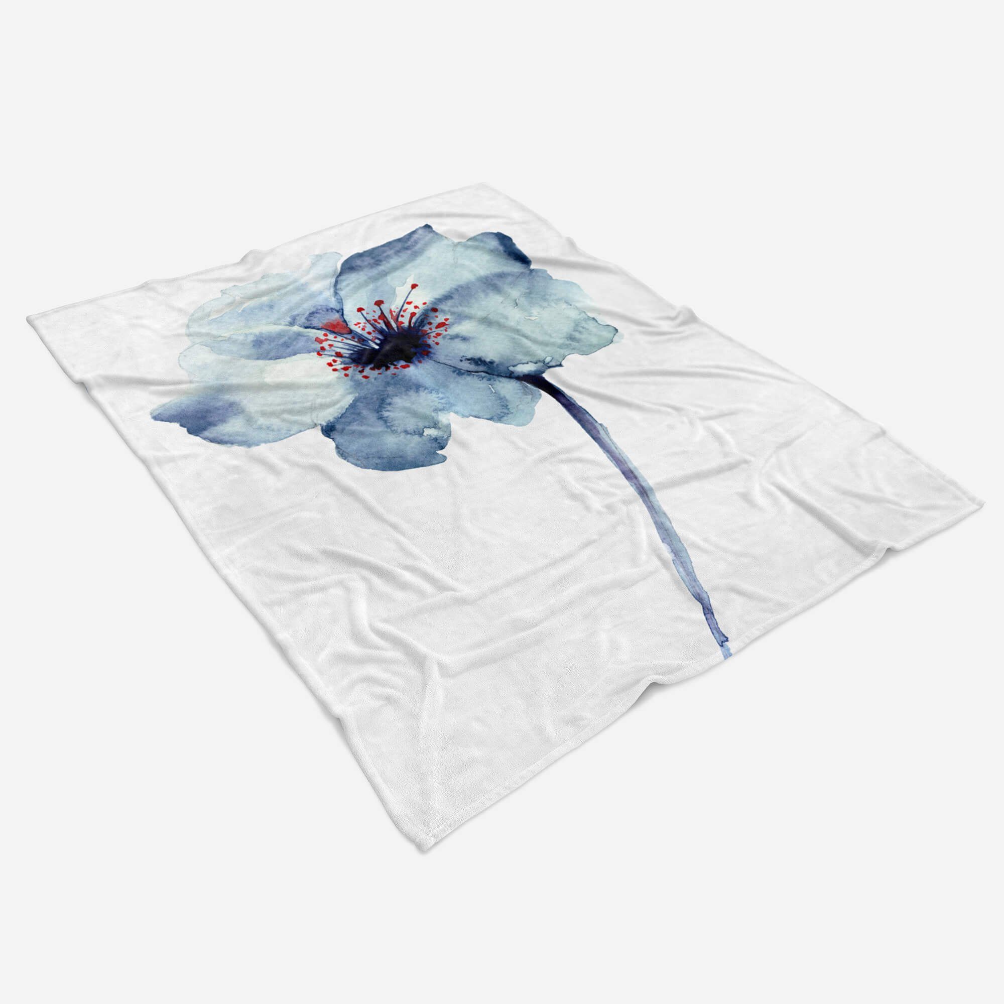 Sinus Art Baumwolle-Polyester-Mix Handtuch Kuscheldecke Schöne Strandhandtuch mit Saunatuch Handtücher Bl, Motiv Handtuch (1-St), Wasserfarben