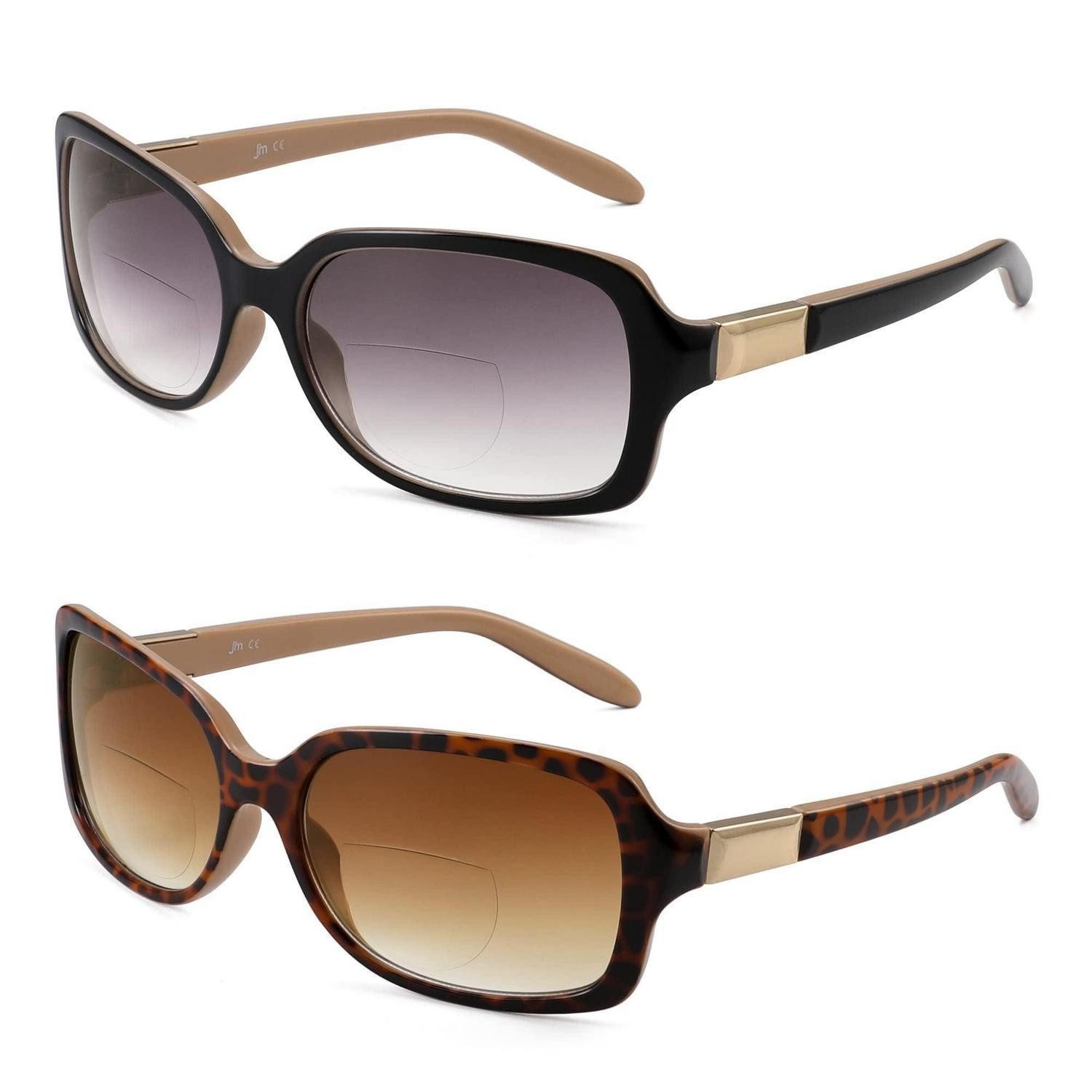 LuxusKollektion Lesebrille Bifokale Sonnenbrille Damen Schwarz/Schildpatt 1.0