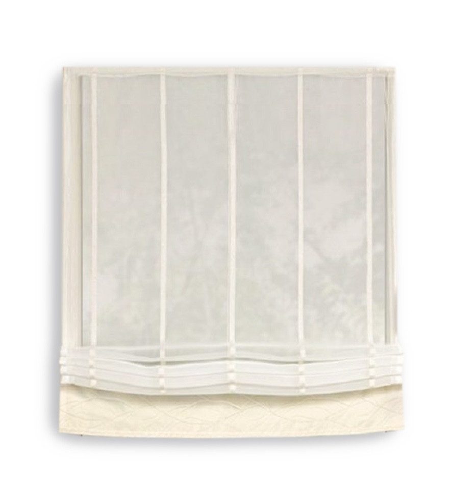 Clever-Kauf-24 Raffrollo Raffrollo aus Halborganza champagner, BxH 60x140cm