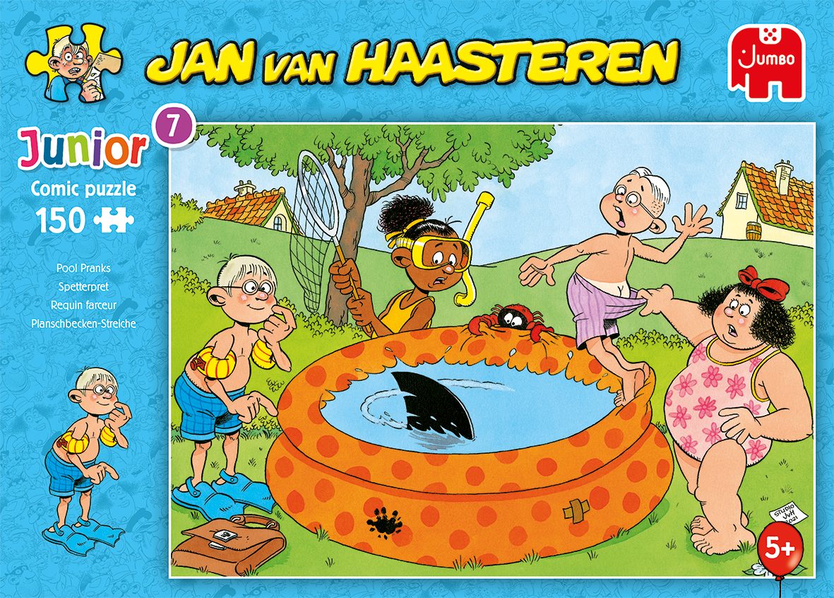 Jan van Haasteren Puzzle Jan van Haasteren Junior 7 Planschbecken-Streiche 150 Teile Puzzle, 150 Puzzleteile