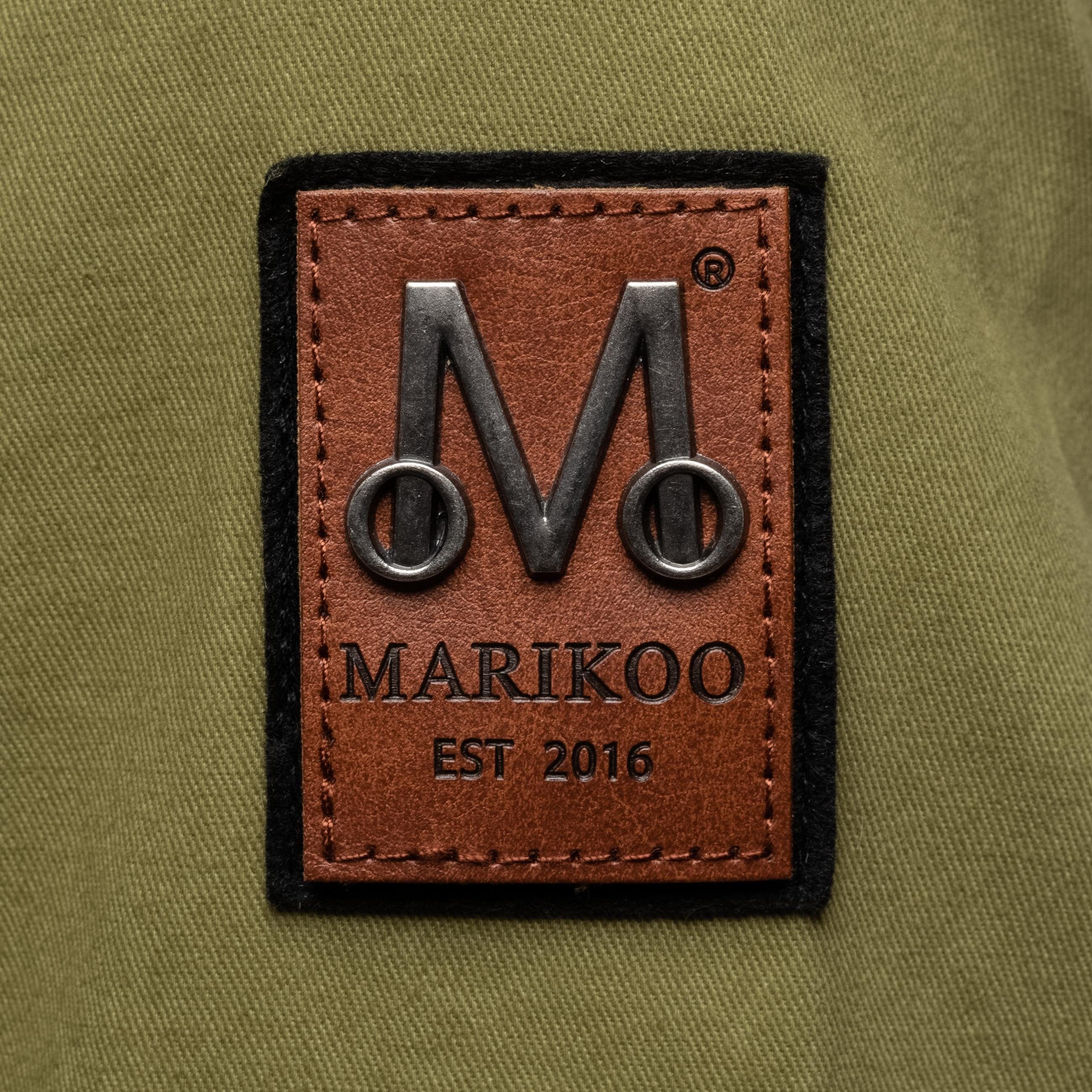 Nyokoo Baumwoll modische großer Übergangsjacke mit Marikoo Outdoorjacke Kapuze grün